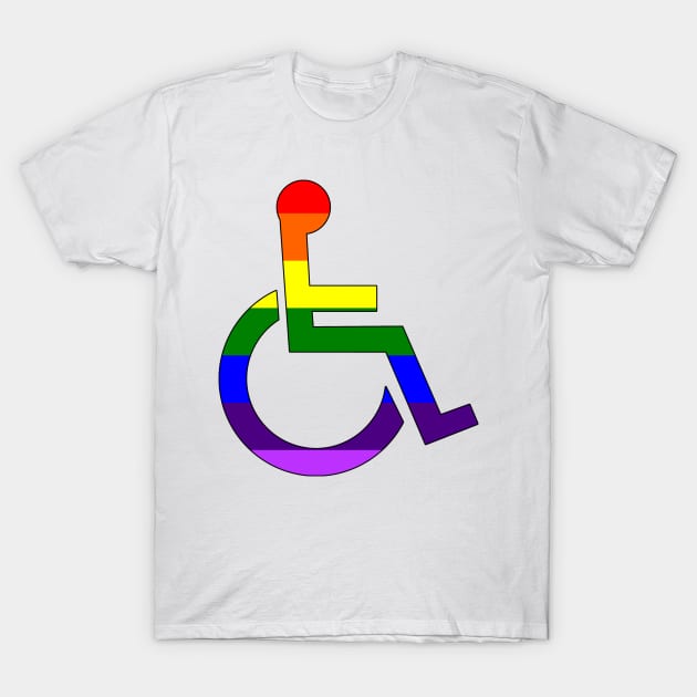 Disabled LGBT Pride T-Shirt by NatLeBrunDesigns